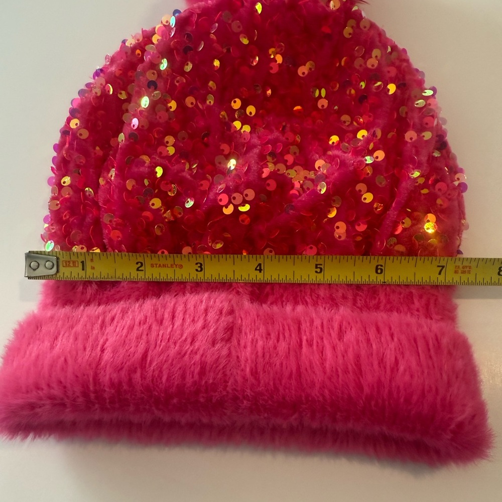 Sparkly Pink‎ Sequin Kids Beanie